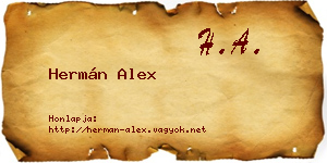 Hermán Alex névjegykártya